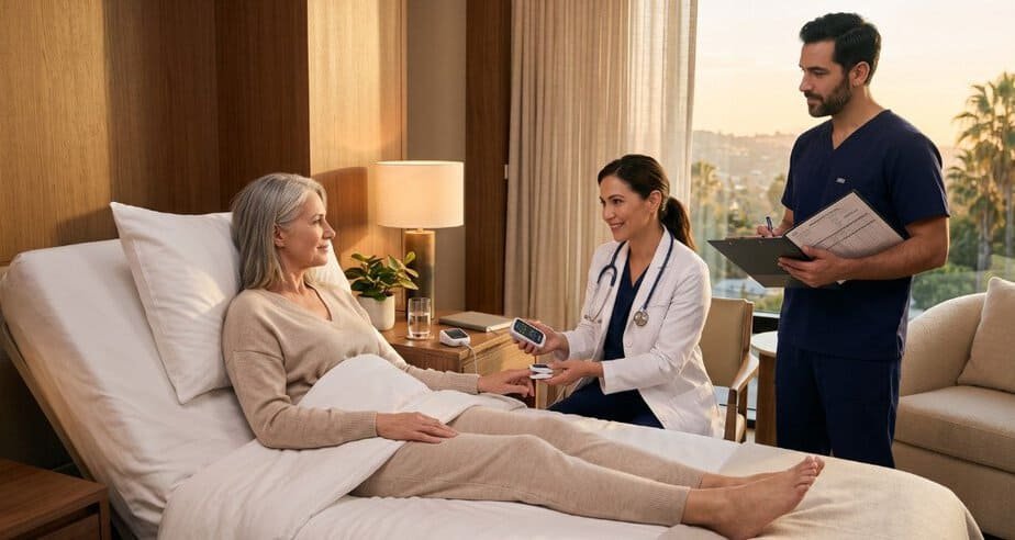 Physician checking patient